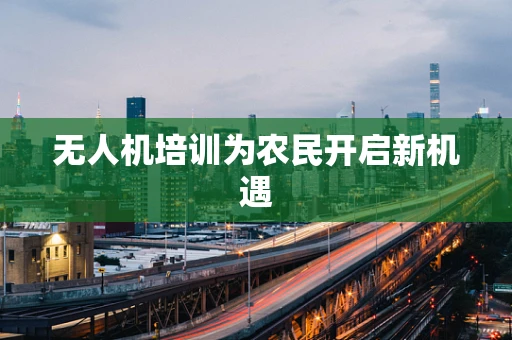 无人机培训为农民开启新机遇