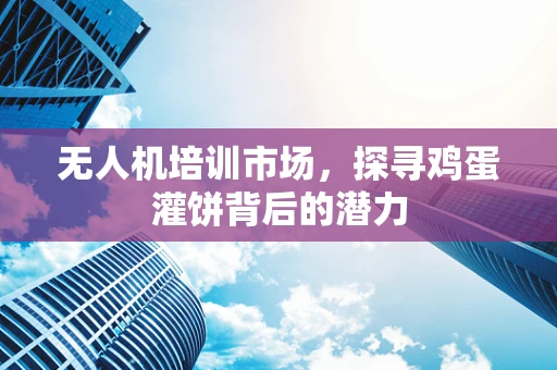 无人机培训市场，探寻鸡蛋灌饼背后的潜力
